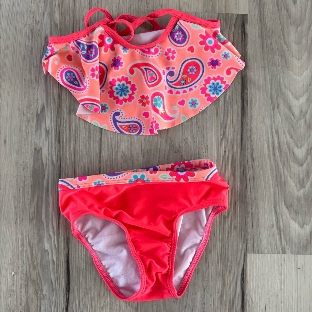 Kids Swim Paisley Print Bikini Set